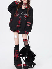 Contrast Color Print Loose Jacket