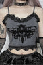 Dark Moth Print Lace Splice Cami