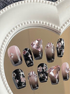 Y2K Pink Black Press On Nails