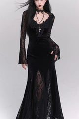 Halloween Gothic Lace Red and Black Dress