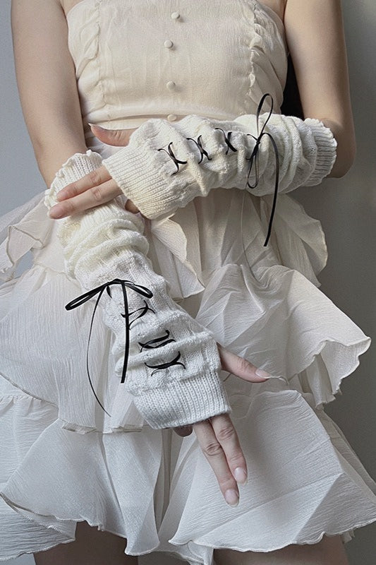Y2K Japanese Cute JK Lolita Long Stacked Gloves Main image
