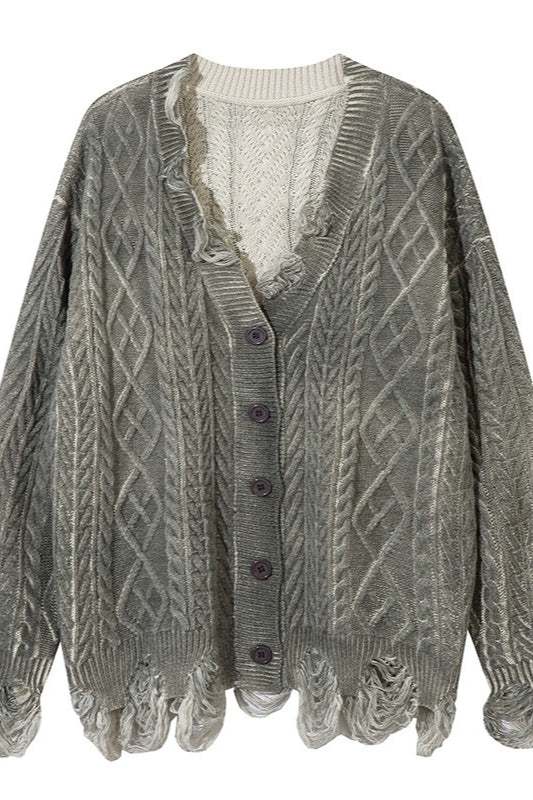 Assorted Graphic Distressed Knit Sweater Main image