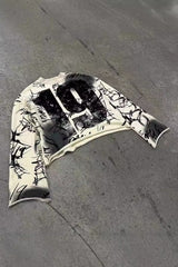 Hip-hop Number Print Y2K Hoodie