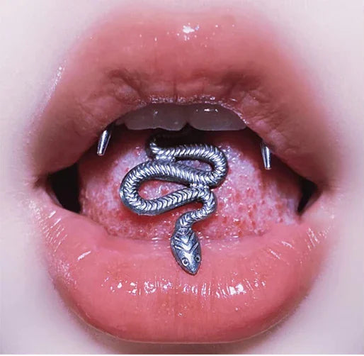 New Style 316L Surgical Steel Snake Tongue Ring Main image