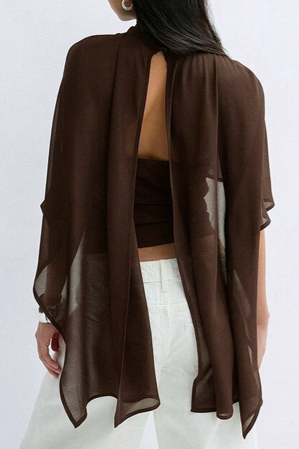 Fitted Bandeau Top with Chiffon Shawl
