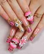 Leopard Print Duckbill Press On Nails