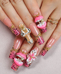 Leopard Print Duckbill Press-On Nails