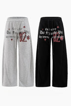 Subculture Letter Print Scimitar Pants