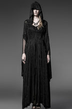 Gothic Hooded Slim Bodycon Midi Dress
