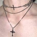 Gothic Multi-layer Cross Necklace
