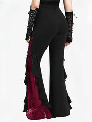 Lace Panel Flare Pants