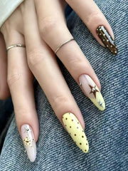 Y2K Polka Dot Star Press On Nails