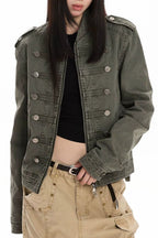 Double Button Washed Denim Jackets