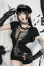 Gothic Bone Chain Buckle T-Shirt
