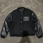 Dog Embroidered Leather Sleeve American Retro Baseball Jacket