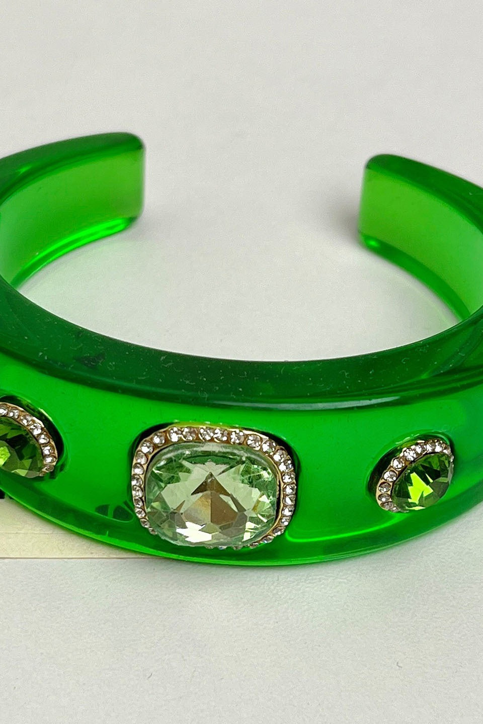 Rhinestone Resin Round Open Bracelet