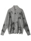 Gothic Tie-Dye Stand Collar Cardigan Sweater