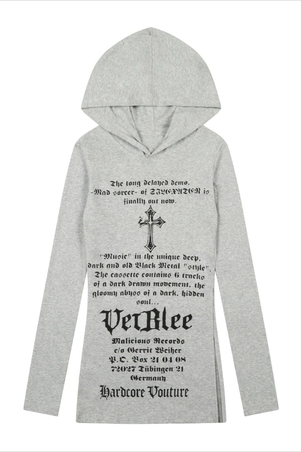 Cross Letter Graphic Longline Hoodies