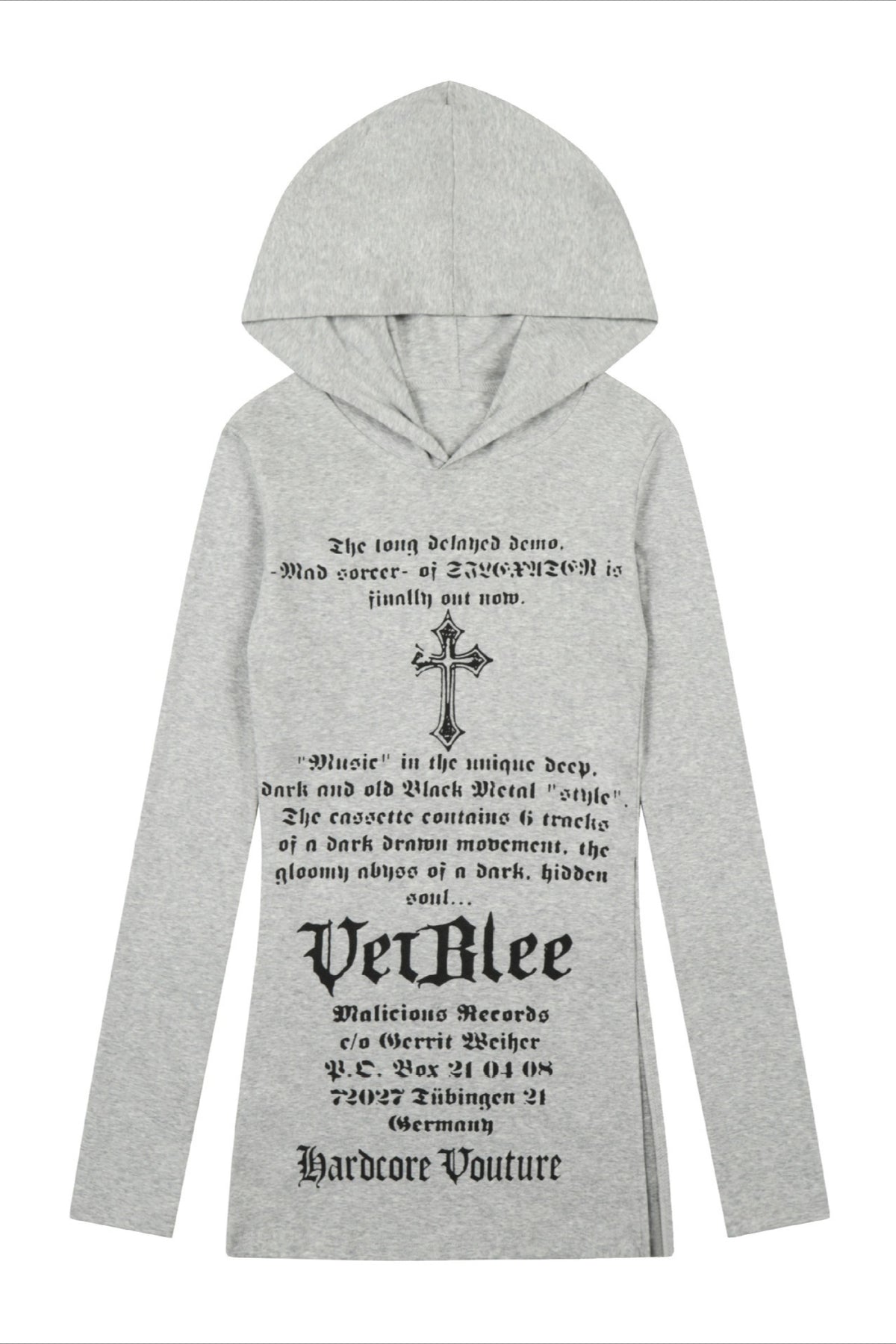 Cross Letter Graphic Longline Hoodies