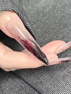 Dark Dried Rose Press On Nails
