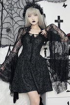Sheer Floral Lace Bell Sleeve Bolero