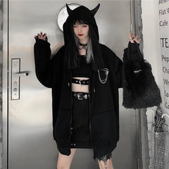 Dark Techwear Hooded Coat