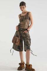 Sweet Cool Print Slim American Hot Girl Stylish Tank Top