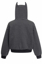 Horn Detail Striped Hoodies