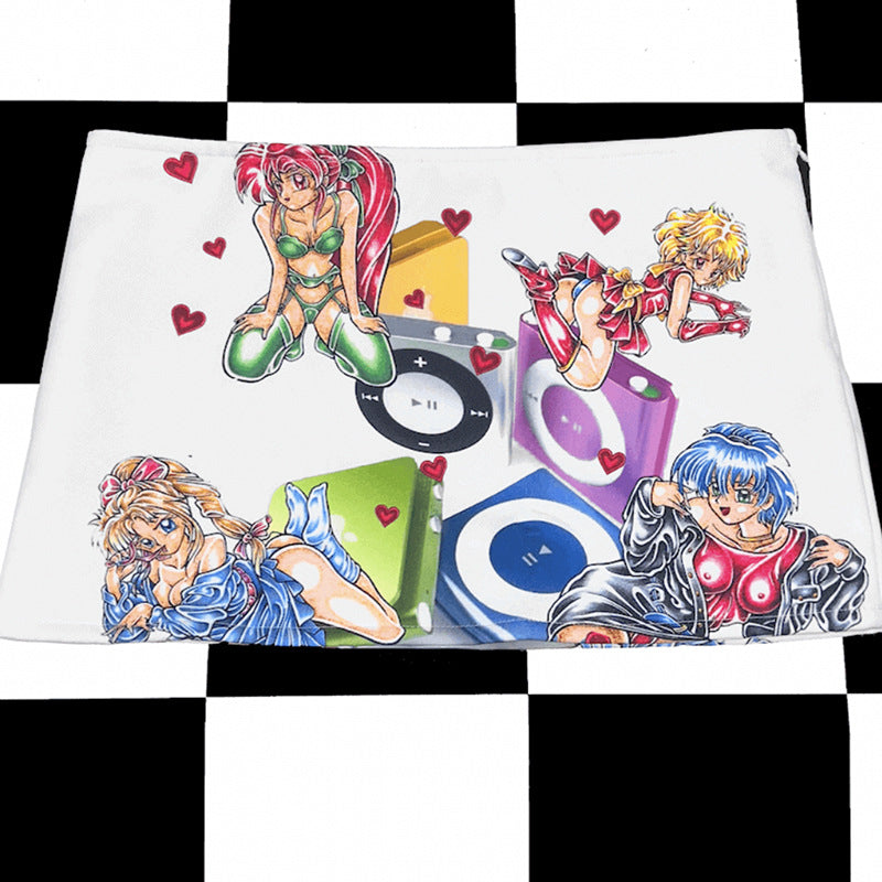 Y2K Girl Print Low-Waist Mini Skirt Main image