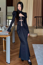 Spider Web Cutout Halloween Dress