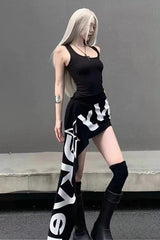 Letter Print Y2K Slim Fit Bodycon Mini Dress