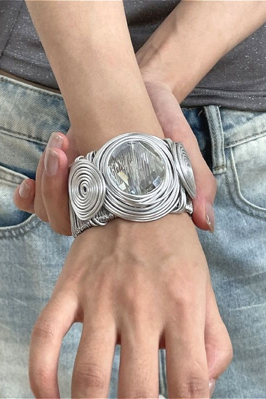 Futuristic Cyber Winding Metal Bracelet