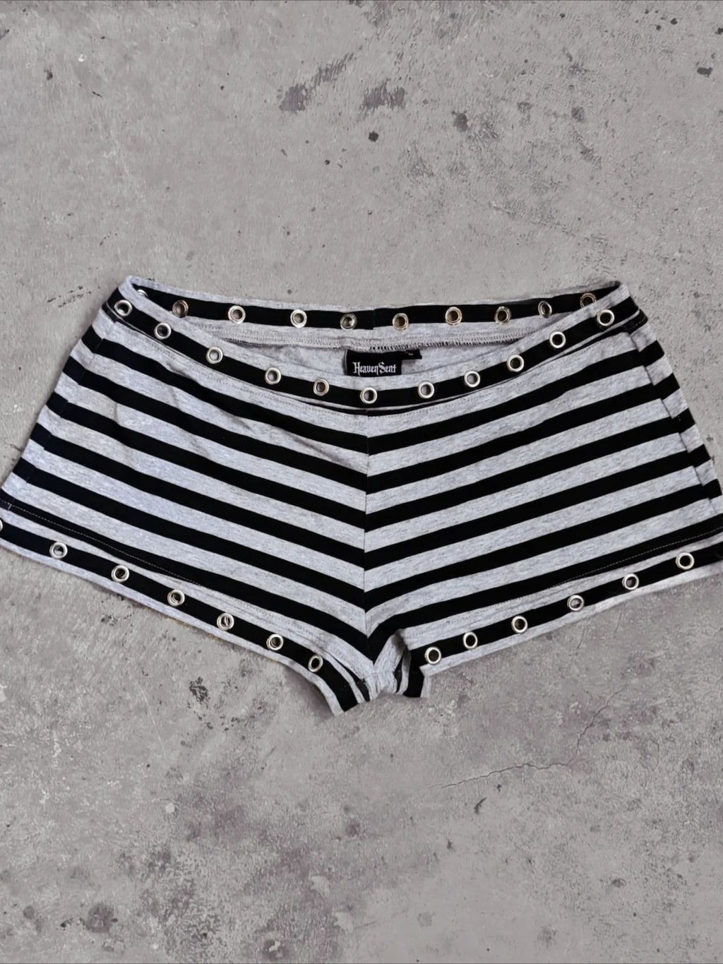 Edgy Subculture Y2K Striped Summer Shorts