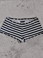 Edgy Subculture Y2K Striped Summer Shorts