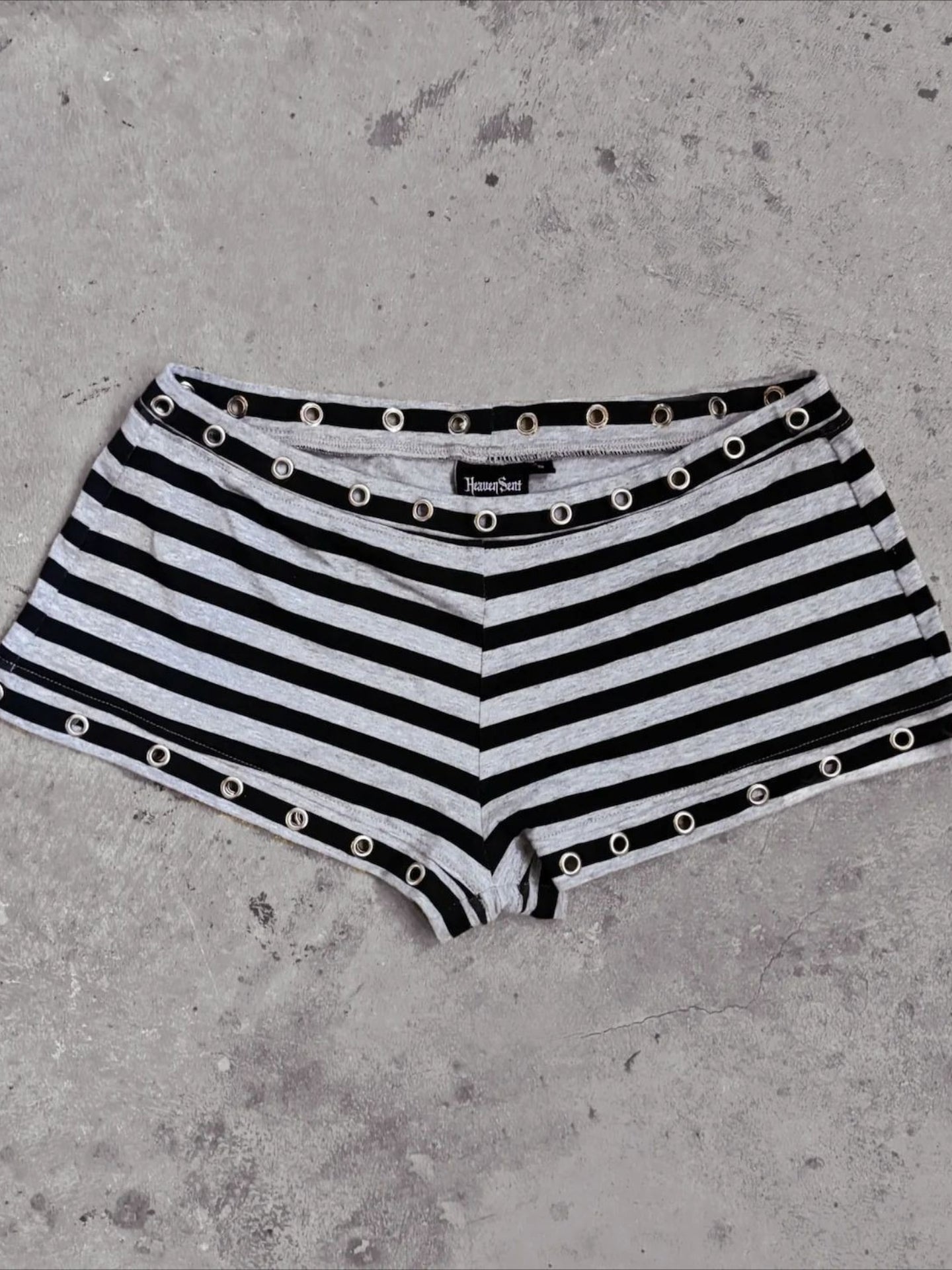 Edgy Subculture Y2K Striped Summer Shorts