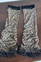 Y2K Leopard Mesh Slim Calf Leg Warmers