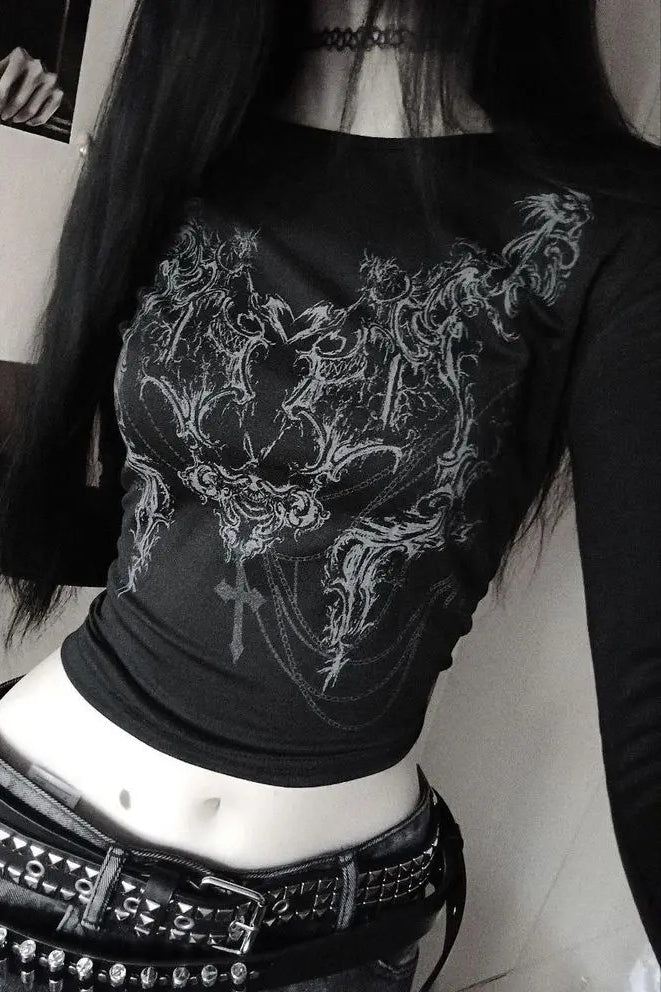 Gothic Vintage Aesthetic Crop Top Main image