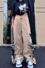 Cyber Harajuku Graphic Wide Leg Pants