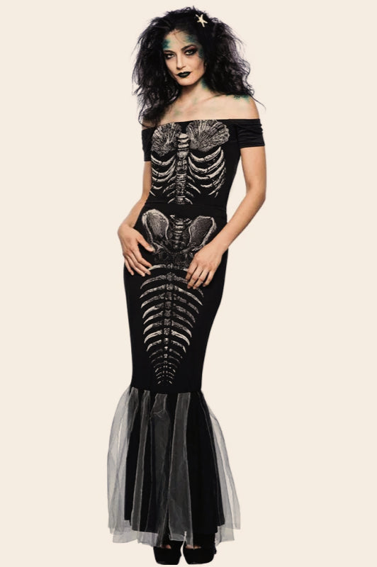 Halloween  Skeleton Mermaid Dress Main image