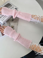Y2K Gothic Subculture Lace Strapped Concealing Gloves