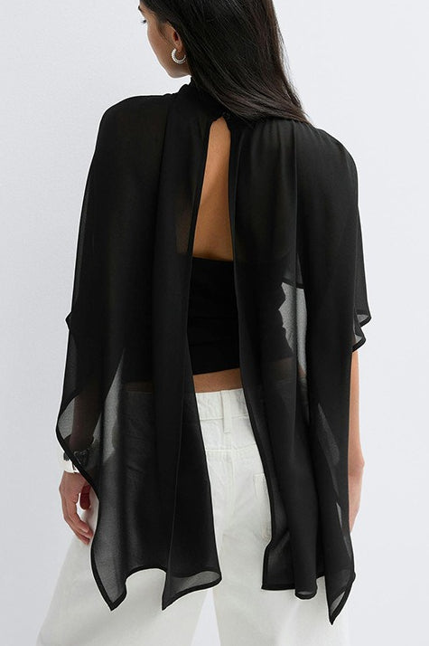 Fitted Bandeau Top with Chiffon Shawl Secondary image