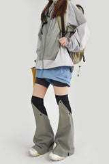 Patchwork Color Block Slouchy Wide Leg Long Socks