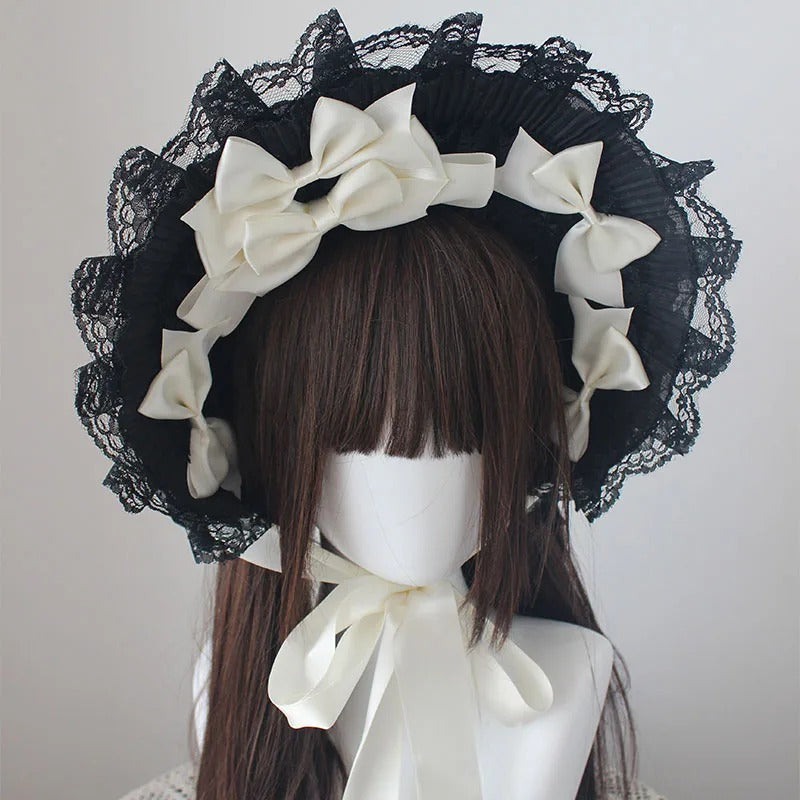 Diablo Kills Gothic Lolita Flat Bonnet Hat Secondary image