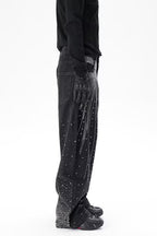 Rhinestone Wide-Leg Jeans