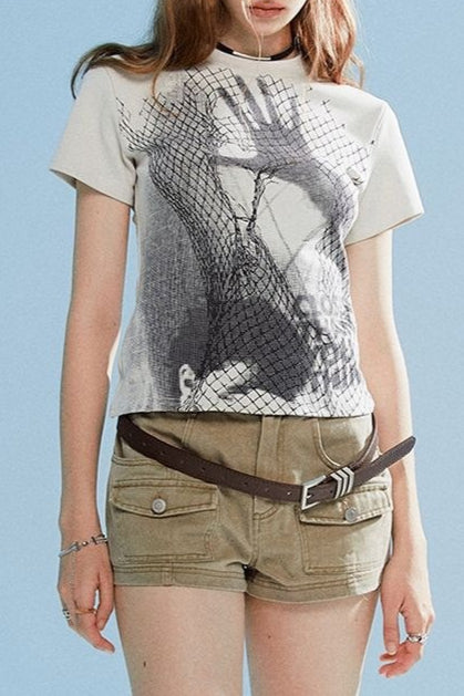 Chic Fitted Cotton T-Shirt Main image