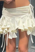 Asymmetrical Layered Ruffle Mini Skirt