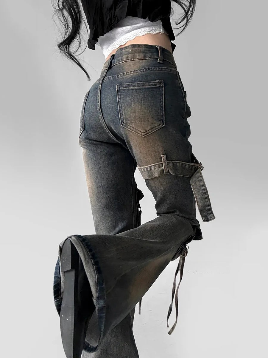 Vintage Washed Bootcut Pants
