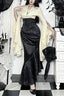 Gothic Halter Cross Backless Skirt