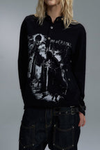 Gothic Figure Snap Neck Sweatshirt