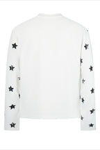 Star Sleeve Collage Print Sweatshirt